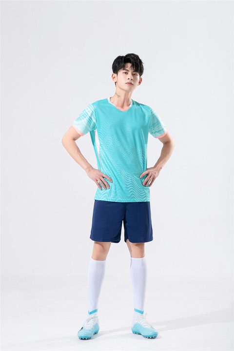Maglia da calcio a maniche corte con scollo a V con righe – MODEL 6