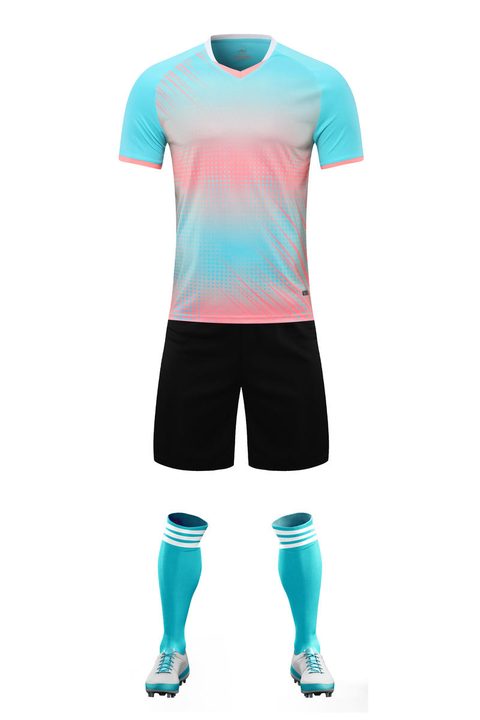 Maglia da calcio a maniche corte con scollo a V con righe – FRONT 3