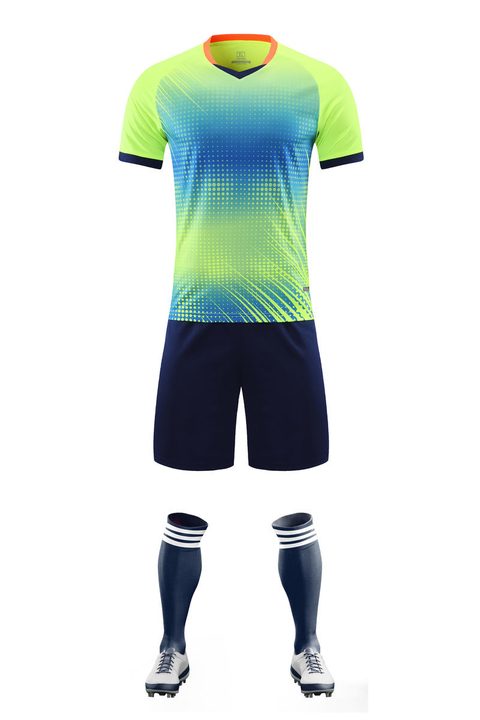 Maglia da calcio a maniche corte con scollo a V con righe – FRONT 2