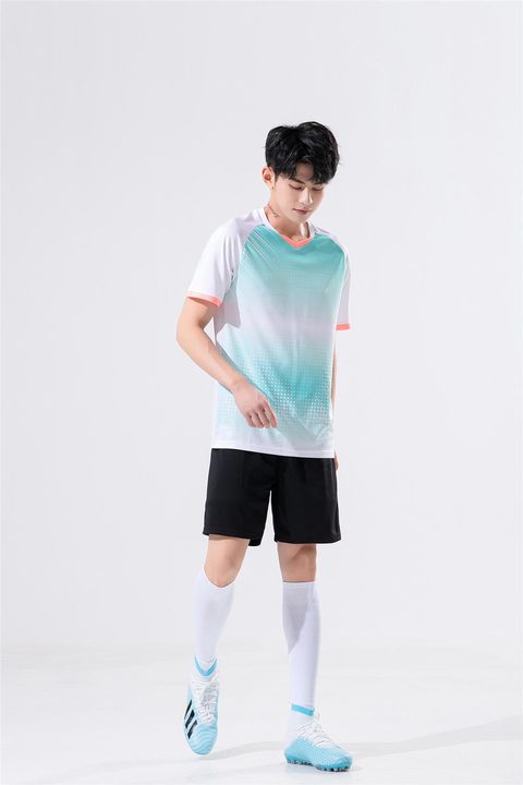 Maglia da calcio a maniche corte con scollo a V con righe – MODEL 3