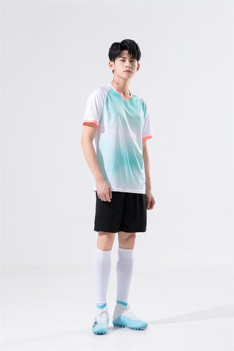 Maglia da calcio a maniche corte con scollo a V con righe – MODEL 4