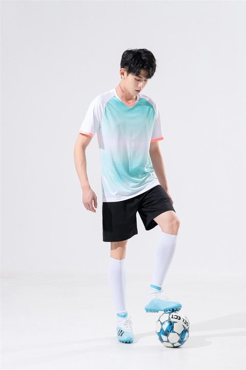 Maglia da calcio a maniche corte con scollo a V con righe – MODEL 5