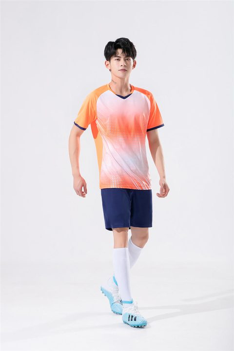 Maglia da calcio a maniche corte con scollo a V con righe – MODEL 2