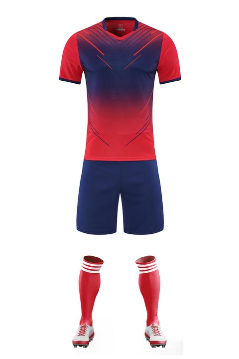 V-neck Short Sleeve Gradient Soccer Jersey – FRONT 2
