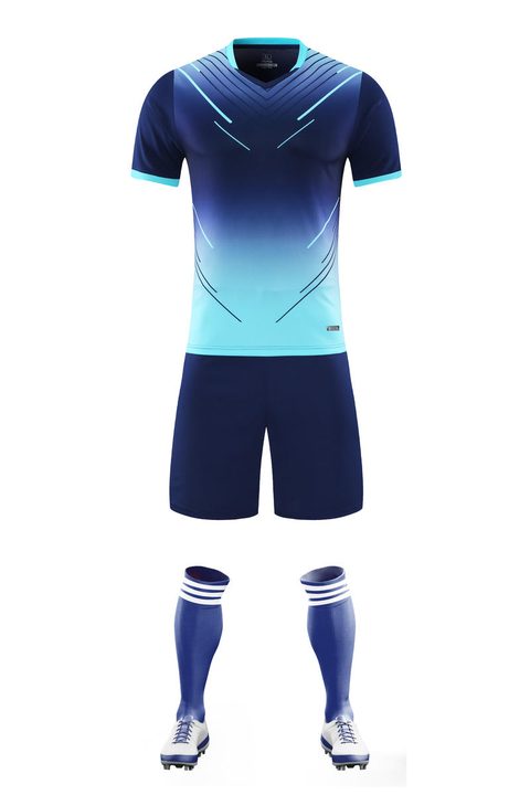 V-neck Short Sleeve Gradient Soccer Jersey – FRONT 3