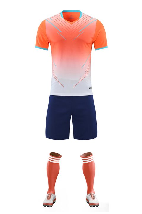 V-neck Short Sleeve Gradient Soccer Jersey – FRONT 6