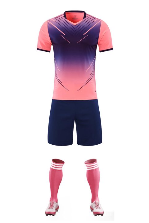 V-neck Short Sleeve Gradient Soccer Jersey – FRONT 5