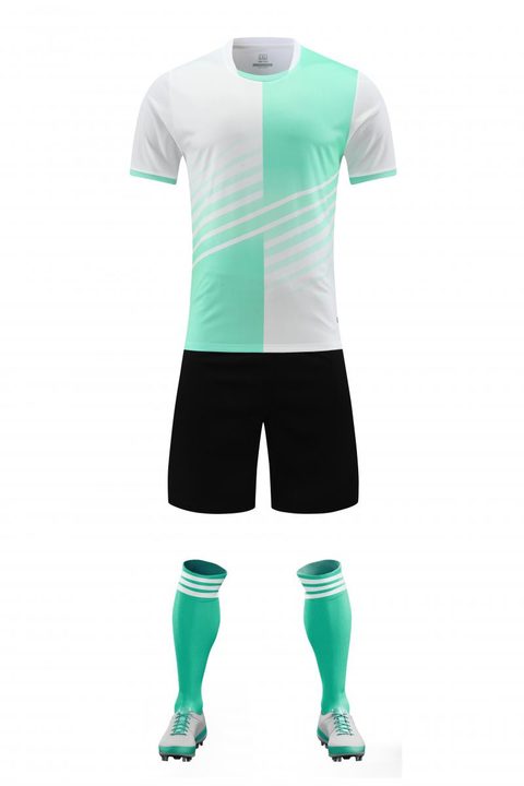 Camiseta de fútbol de manga corta con cuello redondo con rayas – FRONT 6