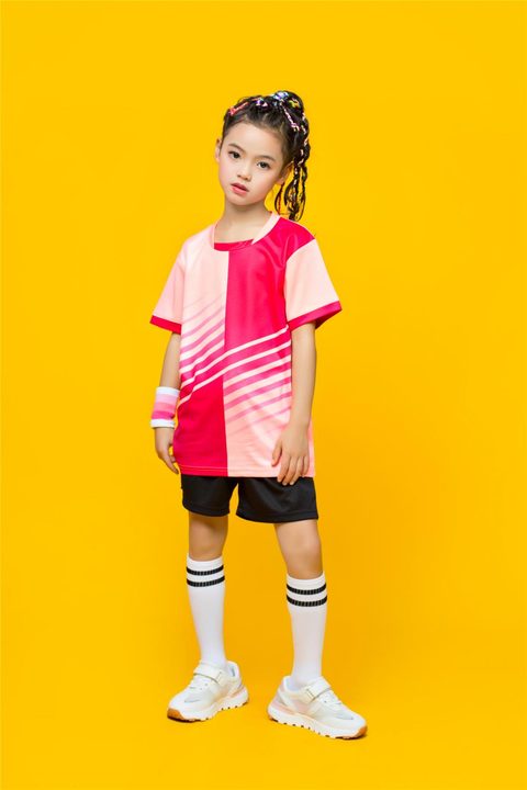Camiseta de fútbol de manga corta con cuello redondo con rayas – MODEL 4