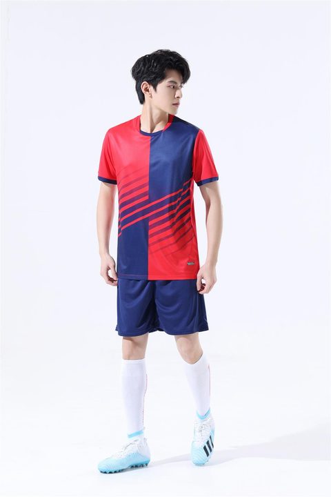 Camiseta de fútbol de manga corta con cuello redondo con rayas – MODEL 5
