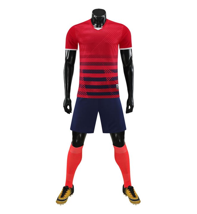 Tricou de fotbal, cu mânecă scurtă, cu decolteu în V și cu dungi – FRONT 4
