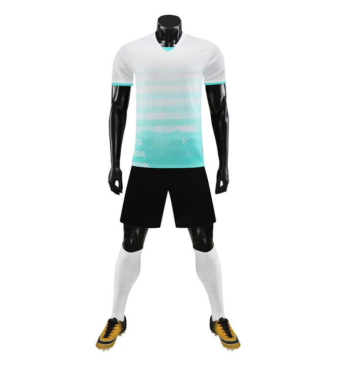 Tricou de fotbal, cu mânecă scurtă, cu decolteu în V și cu dungi – FRONT 5