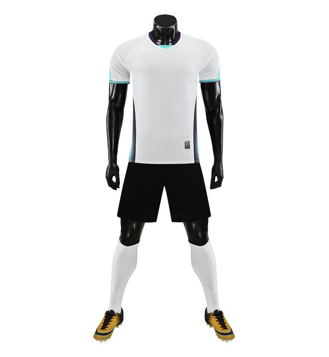 V-neck Short Sleeve Striped Soccer Jersey – FRONT 6