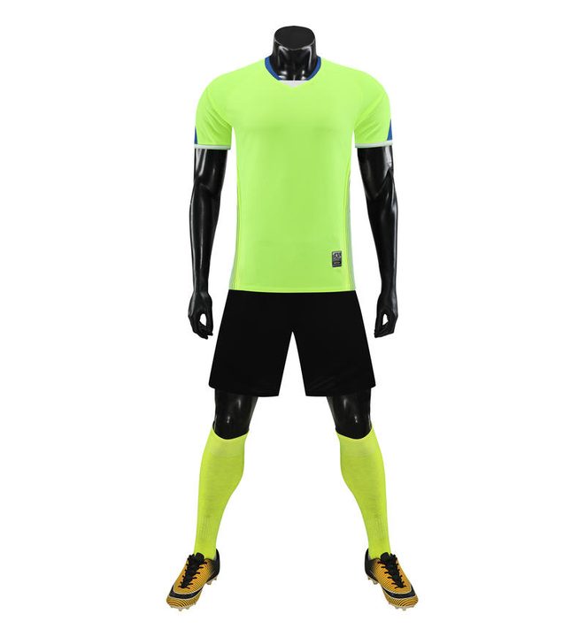 V-neck Short Sleeve Striped Soccer Jersey – FRONT 3