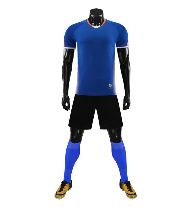 V-neck Short Sleeve Striped Soccer Jersey – FRONT 5