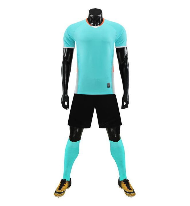 V-neck Short Sleeve Striped Soccer Jersey – FRONT 2