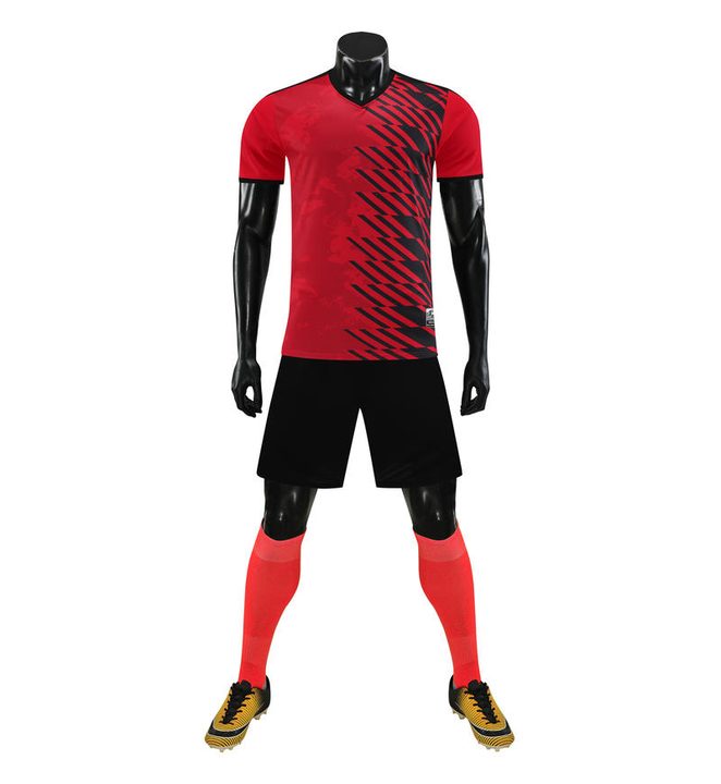 Tricou de fotbal, cu mânecă scurtă, cu decolteu în V și cu dungi – FRONT 4