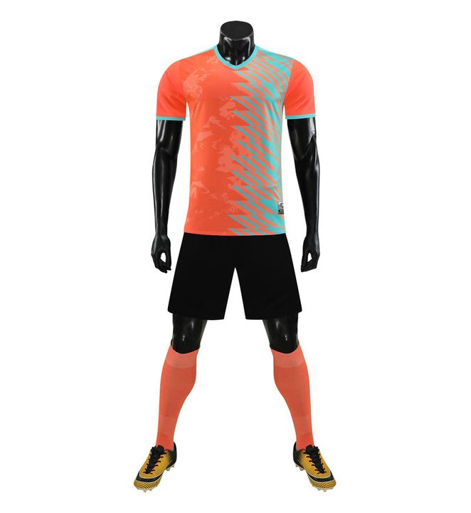 Tricou de fotbal, cu mânecă scurtă, cu decolteu în V și cu dungi – FRONT 3