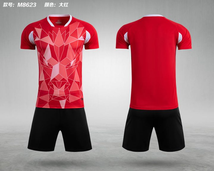 Crew-neck Short Sleeve Geometric Soccer Jersey – COMBO 2