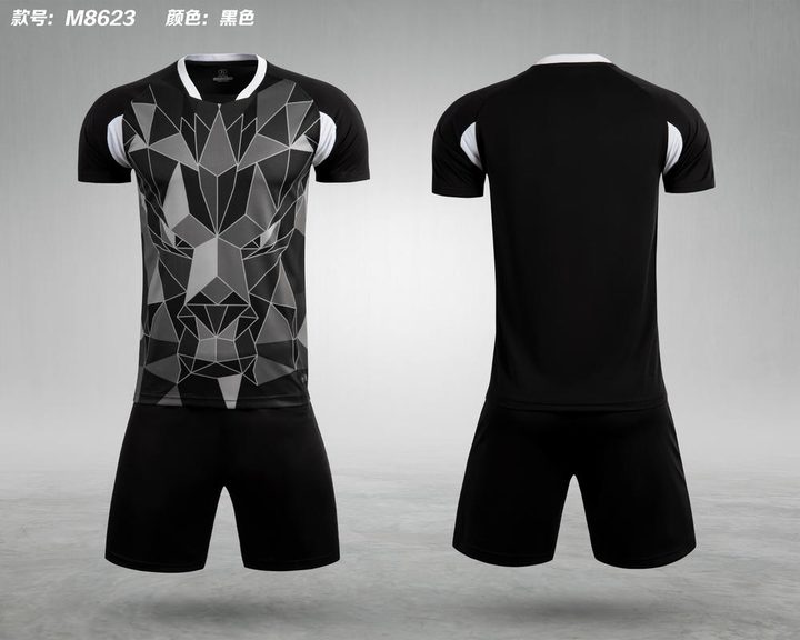 Crew-neck Short Sleeve Geometric Soccer Jersey – COMBO 5