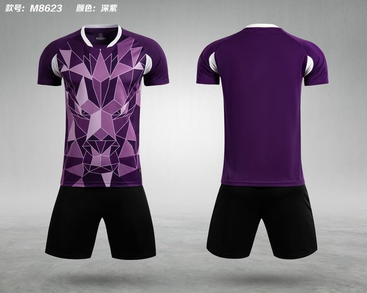 Crew-neck Short Sleeve Geometric Soccer Jersey – COMBO 1