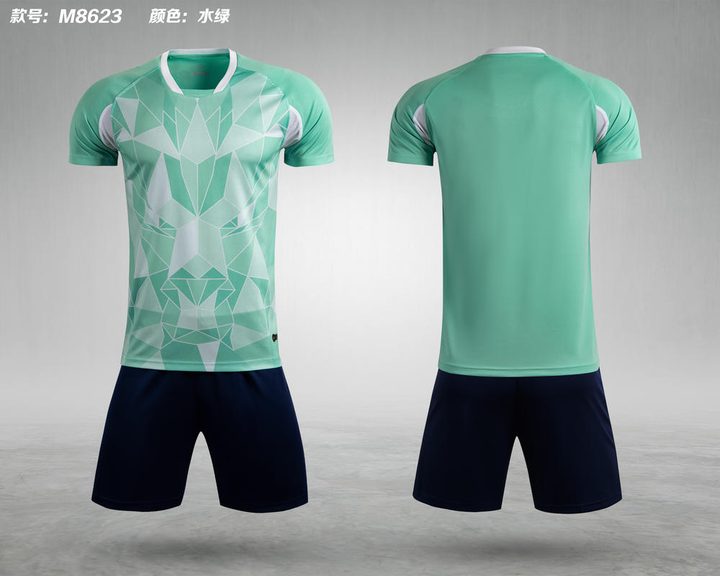 Crew-neck Short Sleeve Geometric Soccer Jersey – COMBO 4