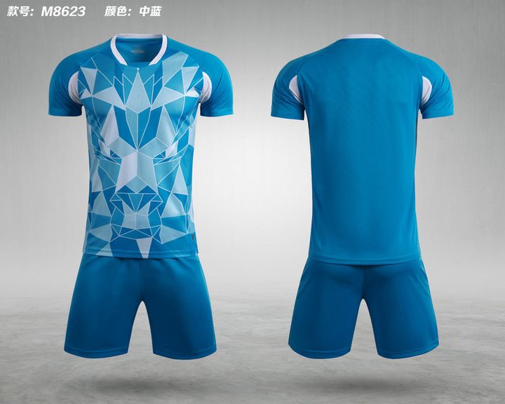 Crew-neck Short Sleeve Geometric Soccer Jersey – COMBO 3