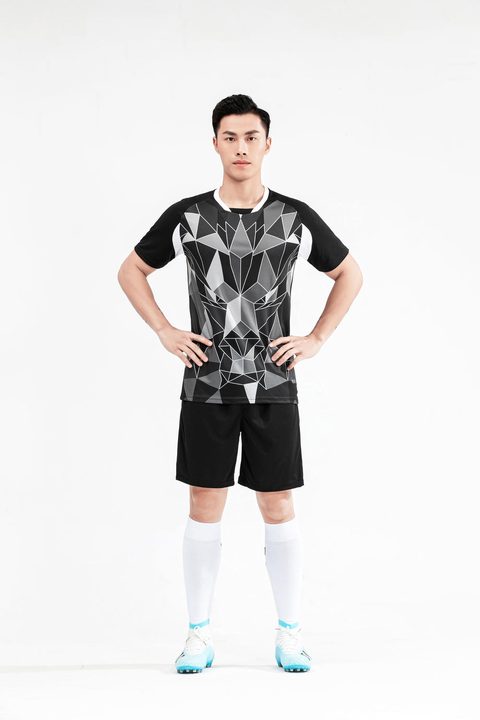 Crew-neck Short Sleeve Geometric Soccer Jersey – MODEL 1
