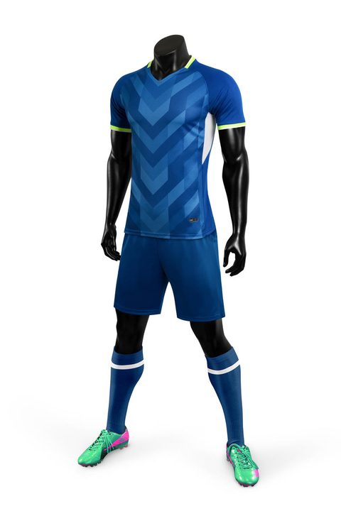 Kurzarm-Fußballtrikot mit V-Ausschnitt und Streifen – MODEL 3