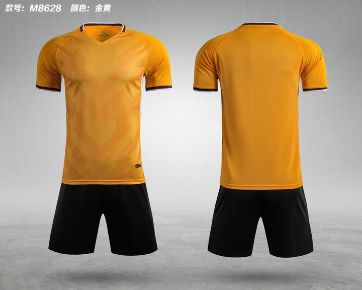 Kurzarm-Fußballtrikot mit V-Ausschnitt und Streifen – COMBO 2