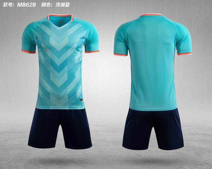 Kurzarm-Fußballtrikot mit V-Ausschnitt und Streifen – COMBO 1