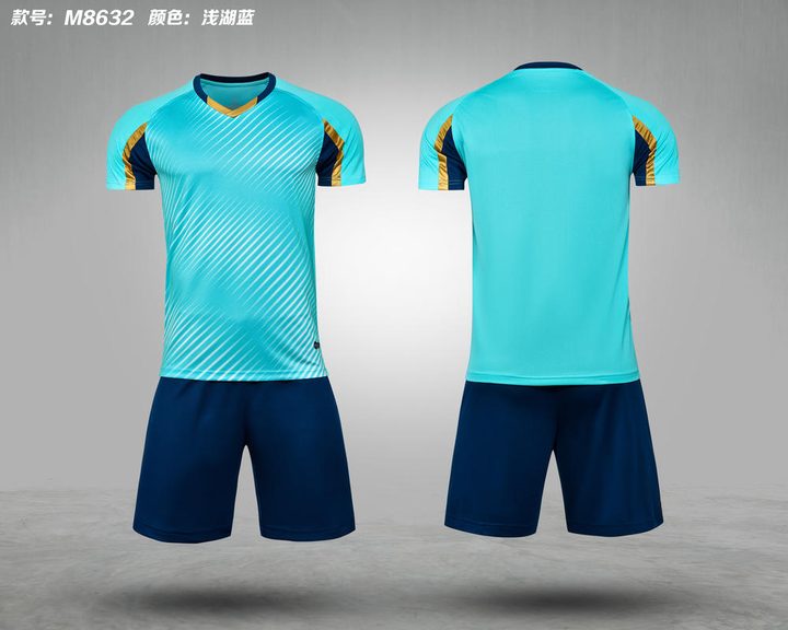 Tricou de fotbal, cu mânecă scurtă, cu decolteu în V și cu degrade – COMBO 5
