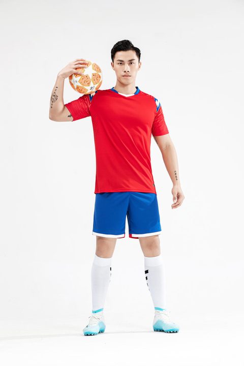 V-neck Short Sleeve Color-block Soccer Jersey – MODEL 2
