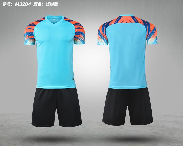 V-neck Short Sleeve Geometric Soccer Jersey – COMBO 1