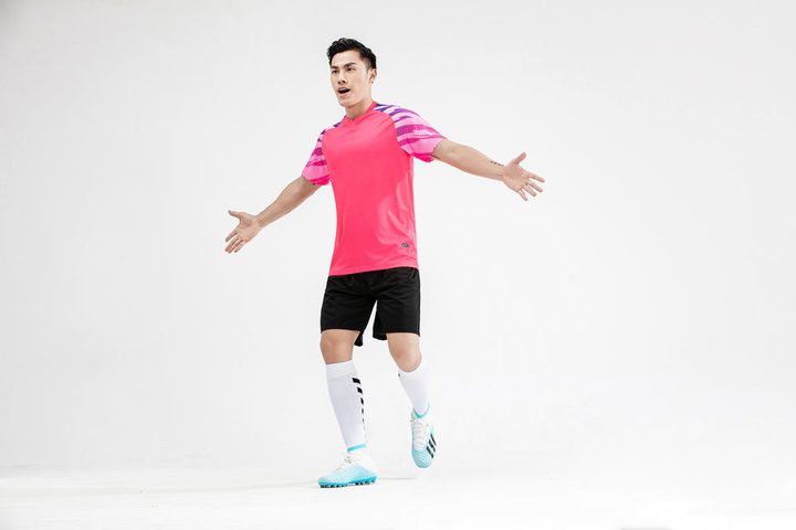 V-neck Short Sleeve Geometric Soccer Jersey – MODEL 5