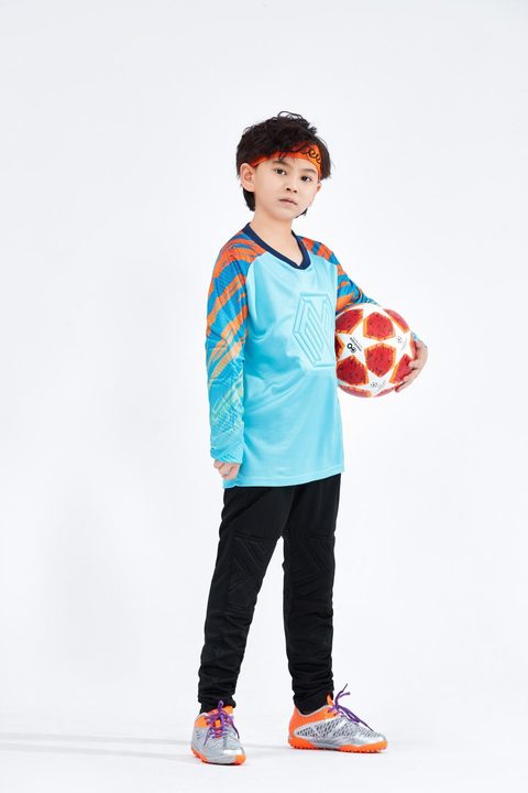 Langarm-Fußballtrikot mit Rundhalsausschnitt und Streifen – MODEL 4
