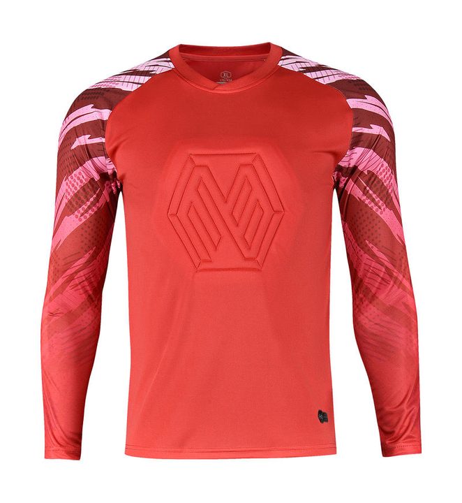 Langarm-Fußballtrikot mit Rundhalsausschnitt und Streifen – FRONT 3
