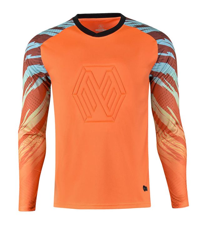Langarm-Fußballtrikot mit Rundhalsausschnitt und Streifen – FRONT 5