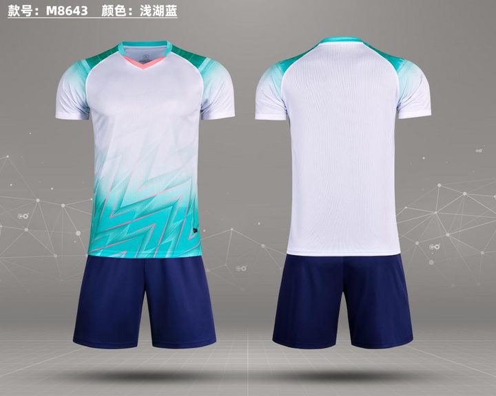 Kurzarm-Fußballtrikot mit V-Ausschnitt und Streifen – COMBO 2