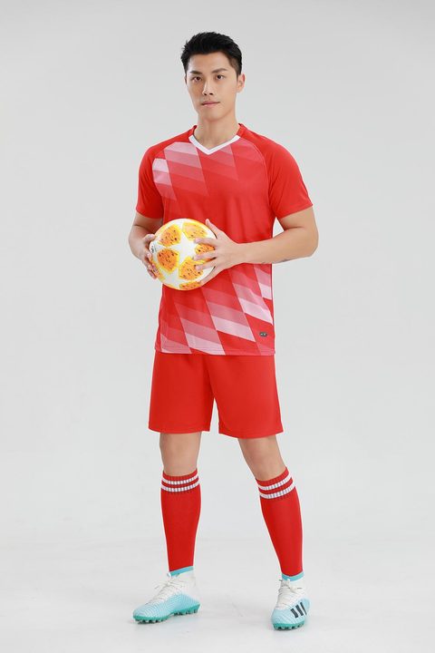 Camiseta de fútbol de manga corta con cuello en V con degradado – MODEL 1