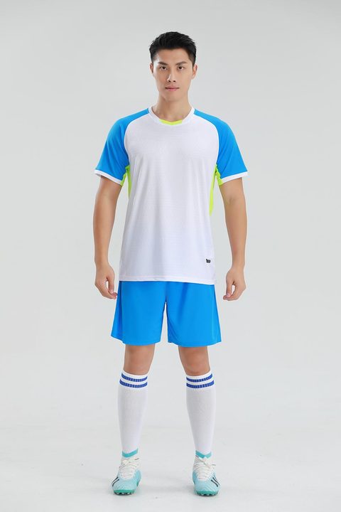 Maillot de football à manches courtes avec col V à blocs de couleur – MODEL 5