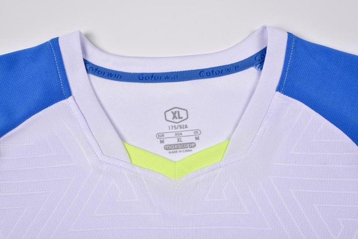 Maillot de football à manches courtes avec col V à blocs de couleur – DETAIL 1
