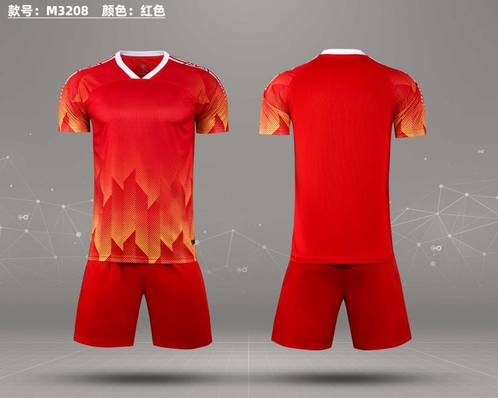 Maglia da calcio a maniche corte con scollo a V con righe – COMBO 2