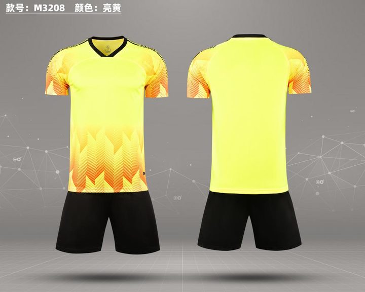 Maglia da calcio a maniche corte con scollo a V con righe – COMBO 4