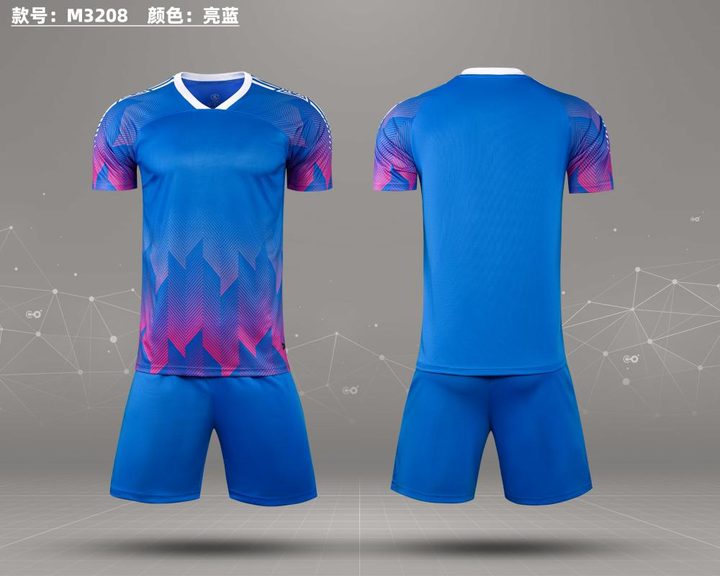 Maglia da calcio a maniche corte con scollo a V con righe – COMBO 1