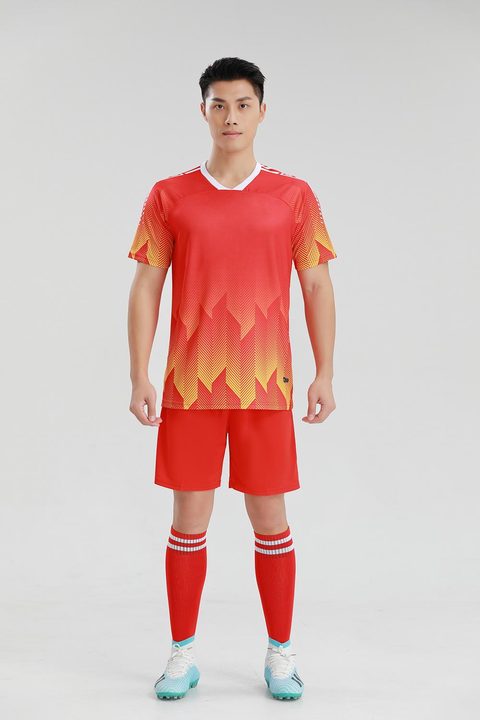 Maglia da calcio a maniche corte con scollo a V con righe – MODEL 2