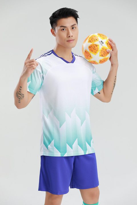 Maglia da calcio a maniche corte con scollo a V con righe – MODEL 5