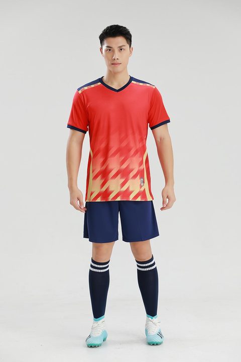 V-neck Short Sleeve Gradient Soccer Jersey – MODEL 1