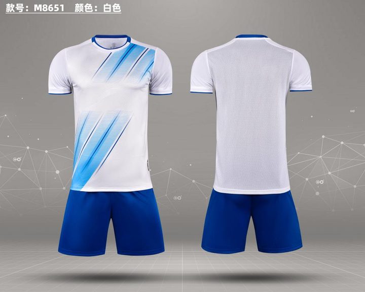 Tricou de fotbal, cu mânecă scurtă, cu decolteu rotund și cu dungi – COMBO 5