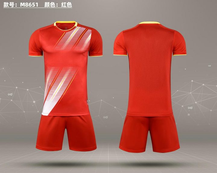Tricou de fotbal, cu mânecă scurtă, cu decolteu rotund și cu dungi – COMBO 3